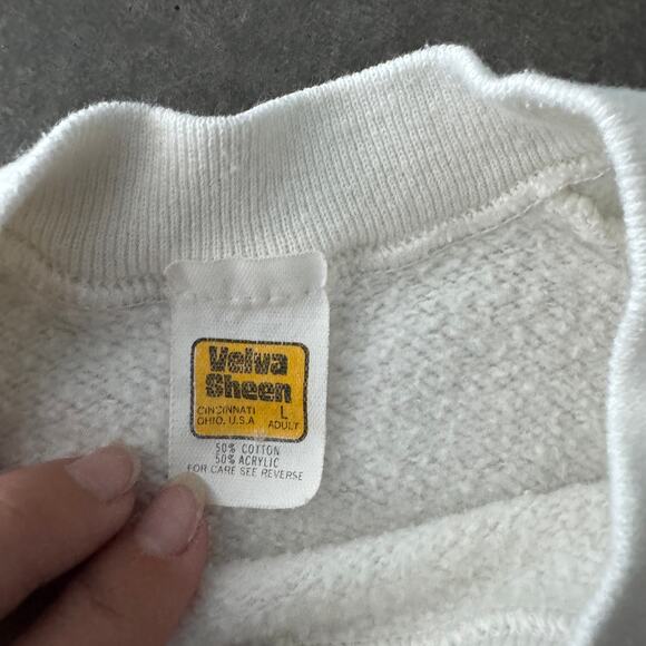 Vintage Y2K 80's Walt Disney Mickey Mouse White San Francisco Sweatshirt Large - Picture 3 of 6